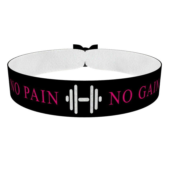 Zum Produkt No pain No gain pink Stoffarmband