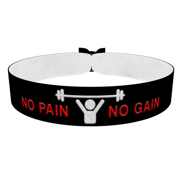 Zum Produkt No pain Langhantel pink Stoffarmband