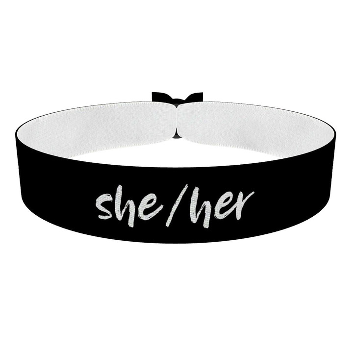 Zum Produkt LGBTQ Pronoun she/her Stoffarmband
