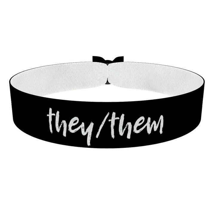 Zum Produkt LGBTQ Pronoun they/them Stoffarmband