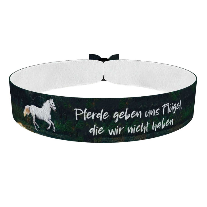 Zum Produkt Pferde geben uns Flügel Stoffarmband