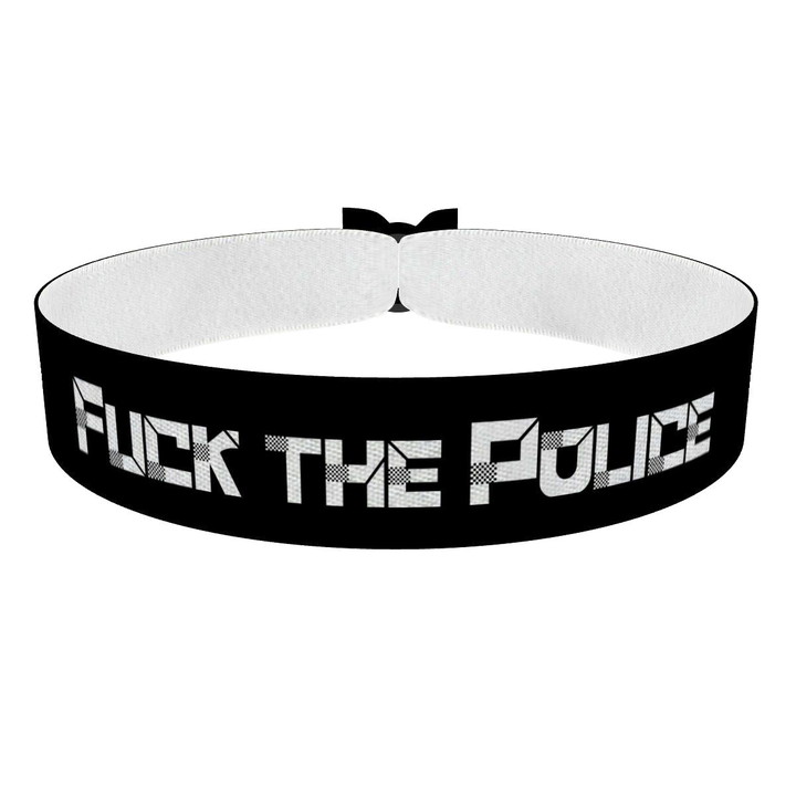 Zum Produkt Fuck the Police schwarz Stoffarmband