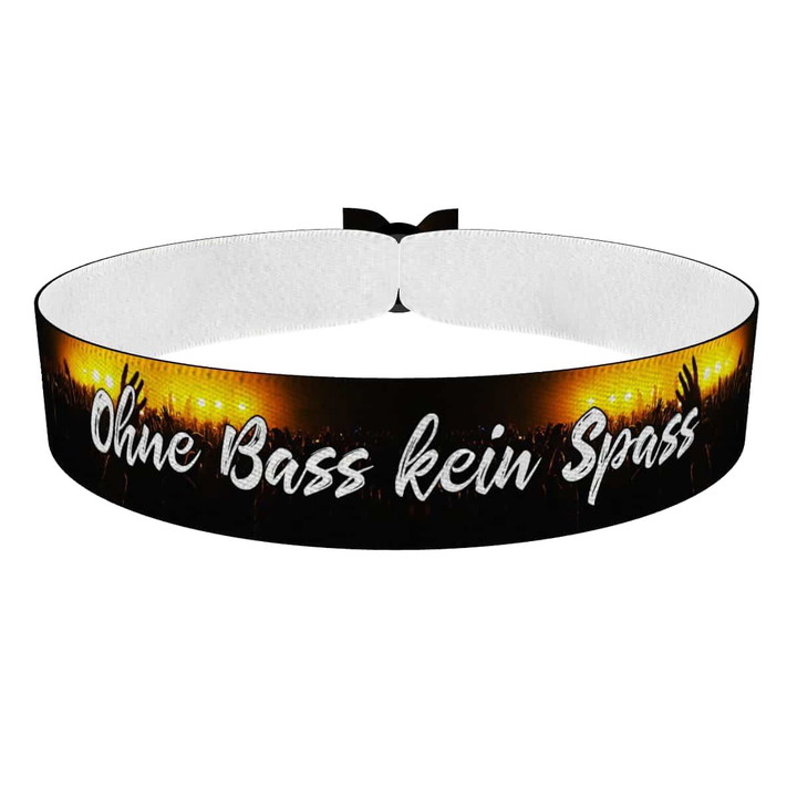 Zum Produkt Ohne Bass kein Spaß Stoffarmband
