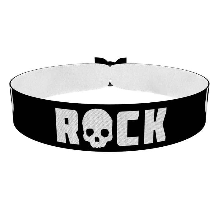 Zum Produkt Rock Skull schwarz Stoffarmband