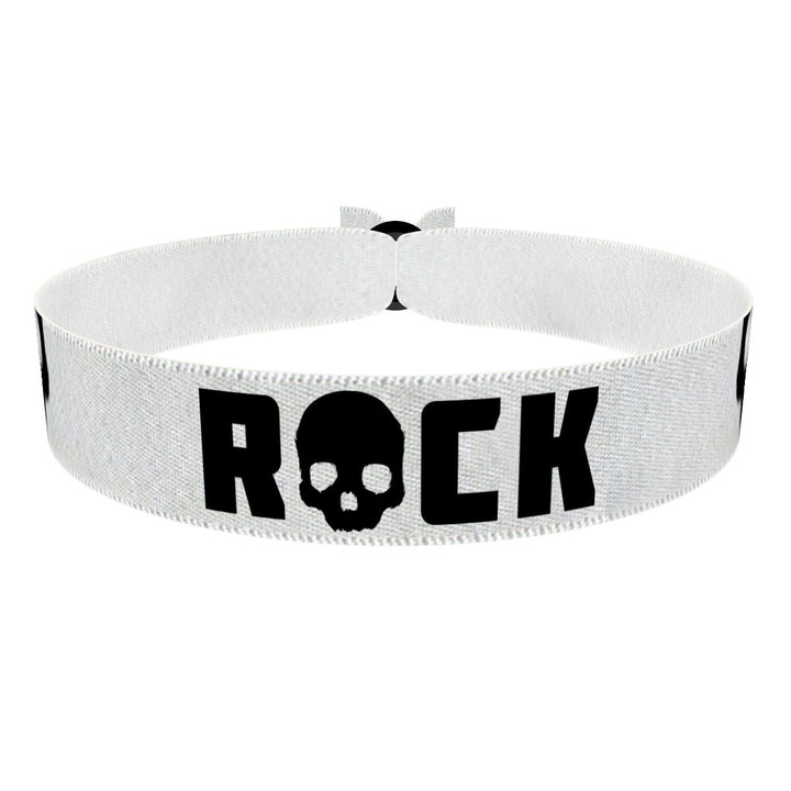 Zum Produkt Rock Skull weiß Stoffarmband