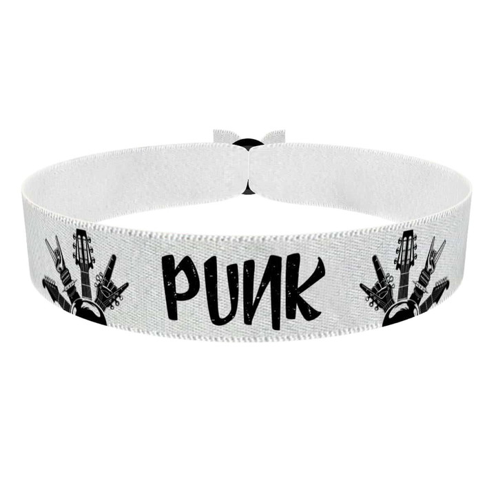 Zum Produkt Punk weiß Stoffarmband
