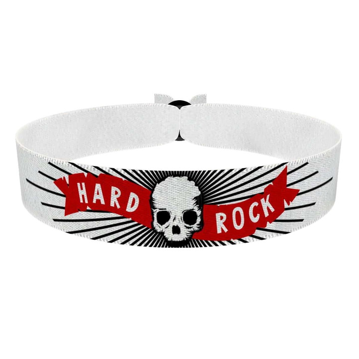 Zum Produkt Hard Rock weiß Stoffarmband