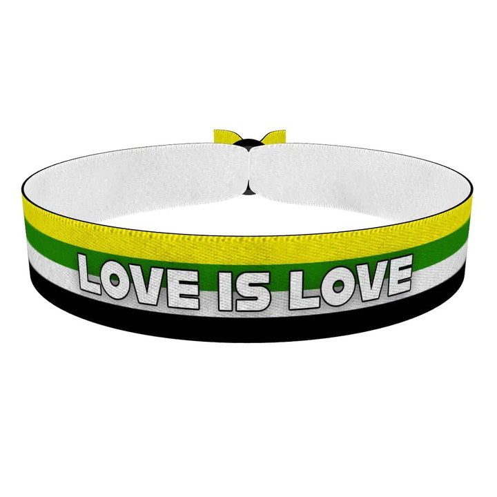Zum Produkt Skoliosexual - Love is Love weiß Stoffarmband