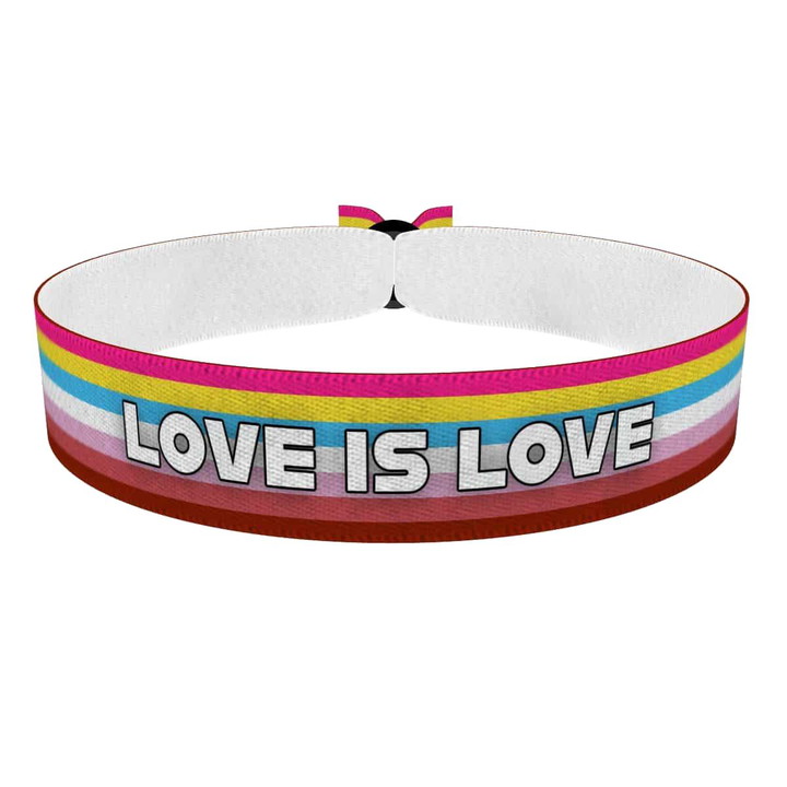Zum Produkt Pan-Lesbian - Love is Love weiß Stoffarmband