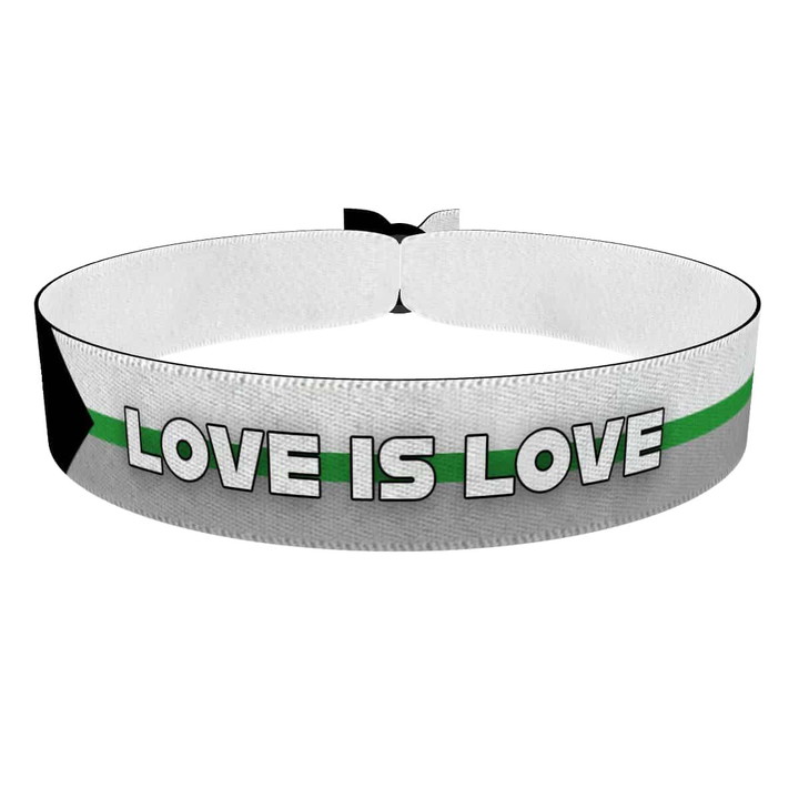 Zum Produkt Demiromantic - Love is Love weiß Stoffarmband