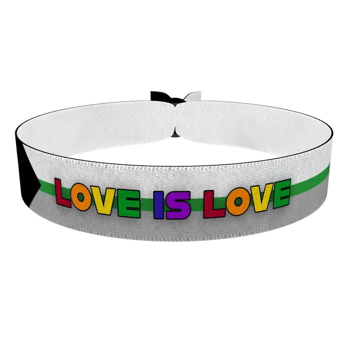 Zum Produkt Demiromantic - Love is Love bunt Stoffarmband