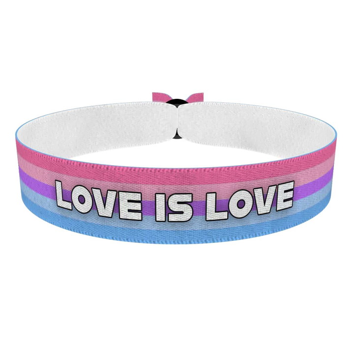 Zum Produkt Xenogender - Love is Love weiß Stoffarmband