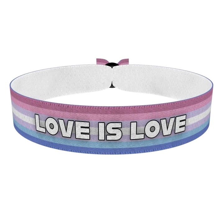 Zum Produkt Demibigender - Love is Love weiß Stoffarmband