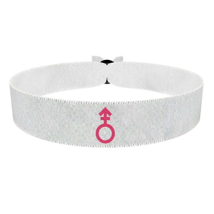 Zum Produkt Androgyne Symbol weiß Stoffarmband