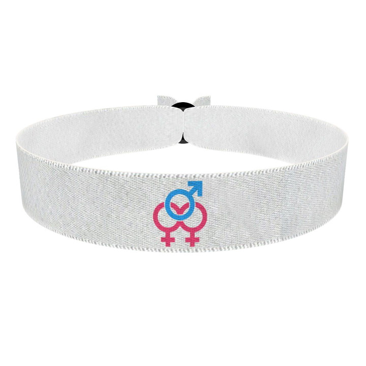 Zum Produkt Bisexual Symbol weiß Stoffarmband