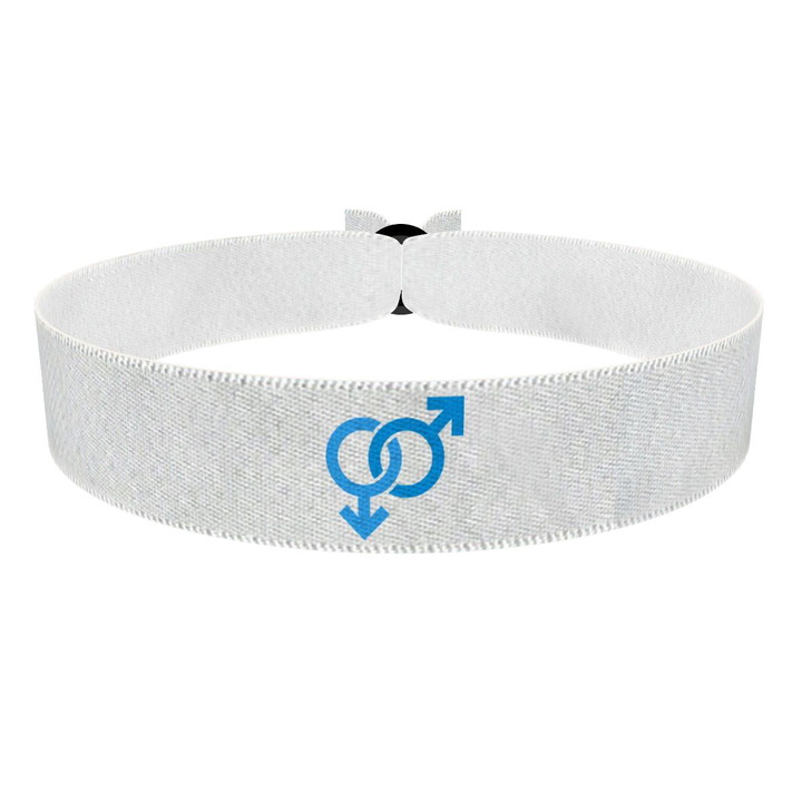 Zum Produkt Gay Symbol weiß Stoffarmband