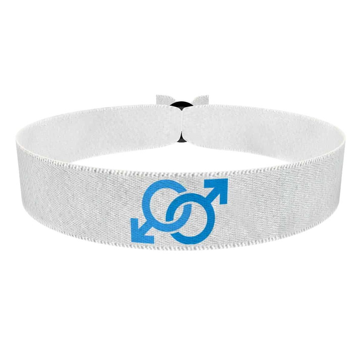 Zum Produkt Gay Symbol weiß 2 Stoffarmband