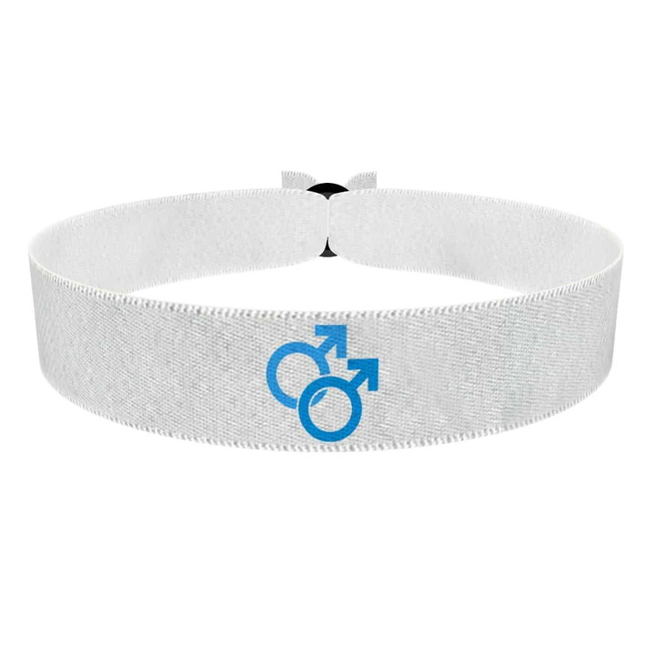 Zum Produkt Gay Symbol weiß 3 Stoffarmband