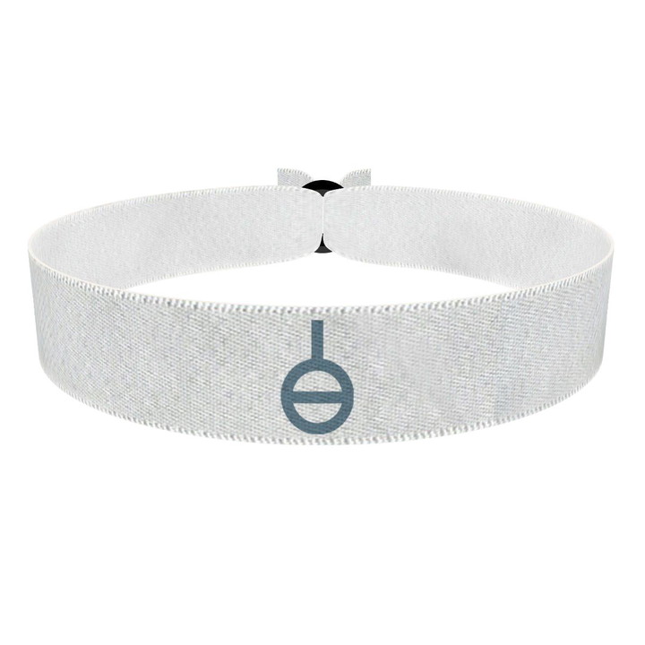 Zum Produkt Genderless Symbol weiß Stoffarmband