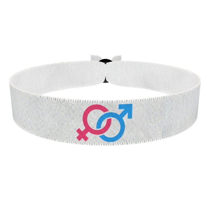 Zum Produkt Hetero Symbol weiß Stoffarmband