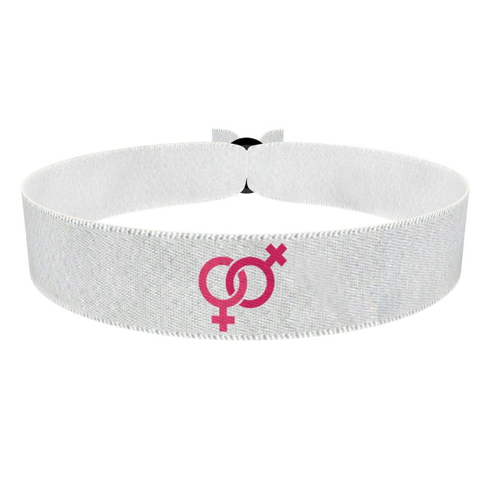 Zum Produkt Lesbian Symbol weiß 2 Stoffarmband