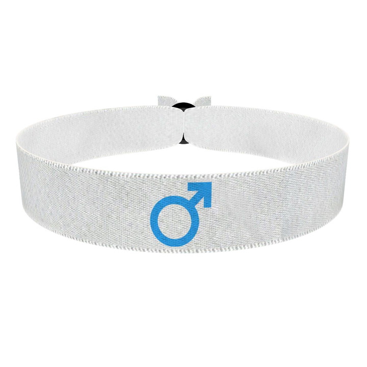 Zum Produkt Male Symbol weiß Stoffarmband