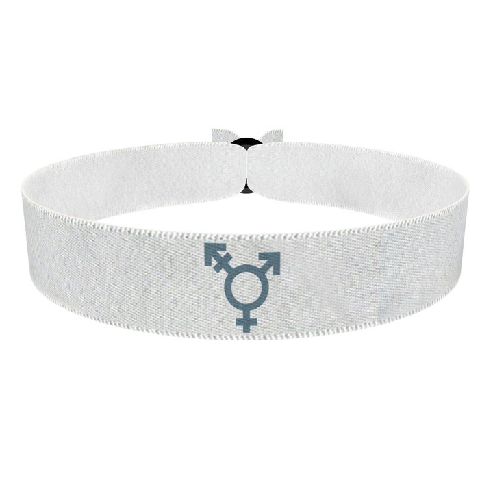 Zum Produkt Transgender Symbol weiß Stoffarmband