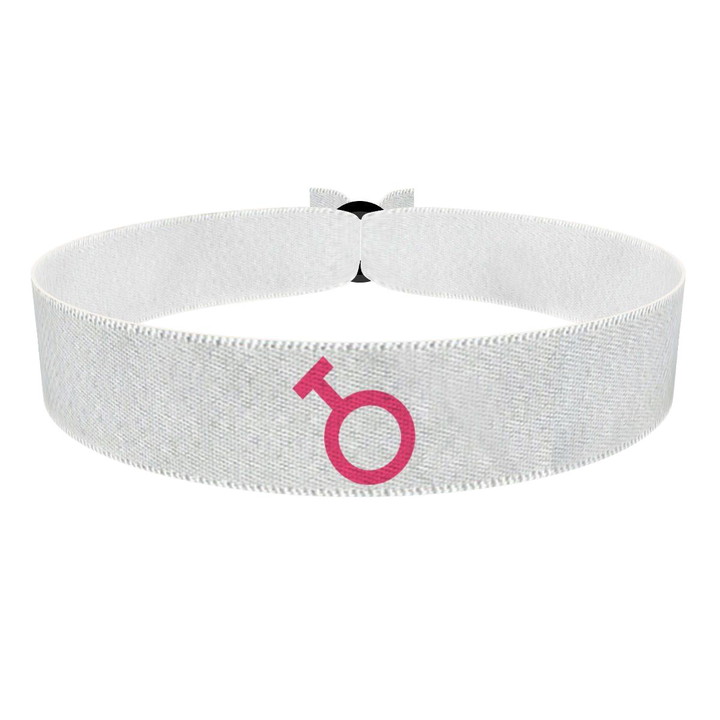 Zum Produkt Travesti Symbol weiß Stoffarmband