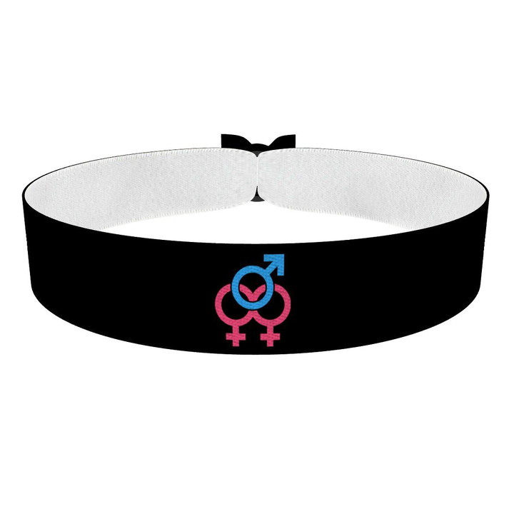 Zum Produkt Bisexual Symbol schwarz Stoffarmband