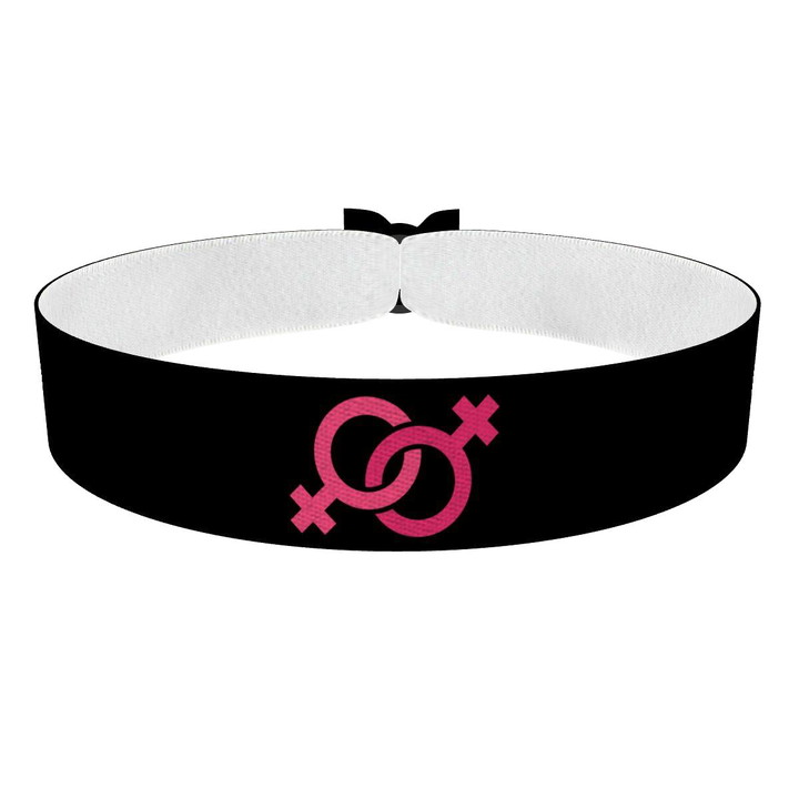 Zum Produkt Lesbian Symbol schwarz Stoffarmband