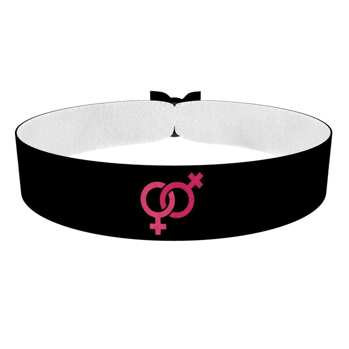 Zum Produkt Lesbian Symbol schwarz 2 Stoffarmband