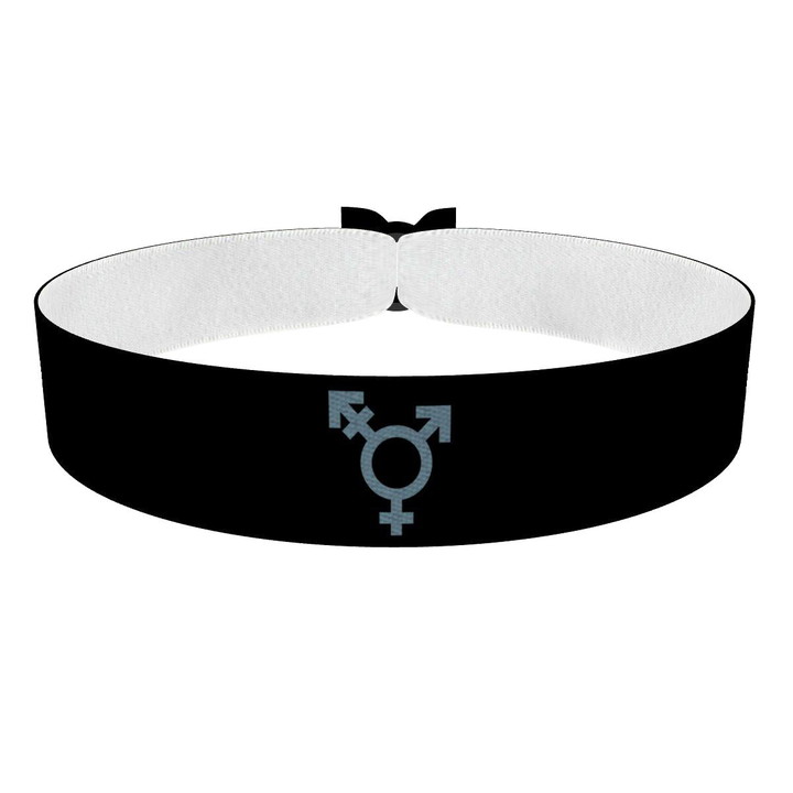 Zum Produkt Transgender Symbol schwarz Stoffarmband