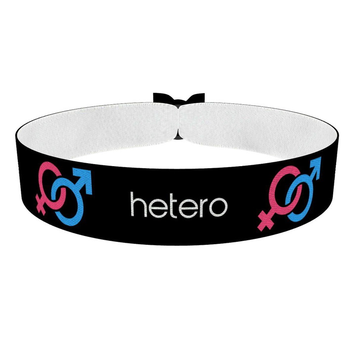 Zum Produkt Hetero Symbol Text schwarz Stoffarmband