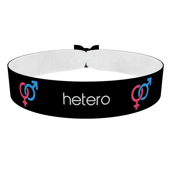 Zum Produkt Hetero Symbol Text schwarz 2 Stoffarmband