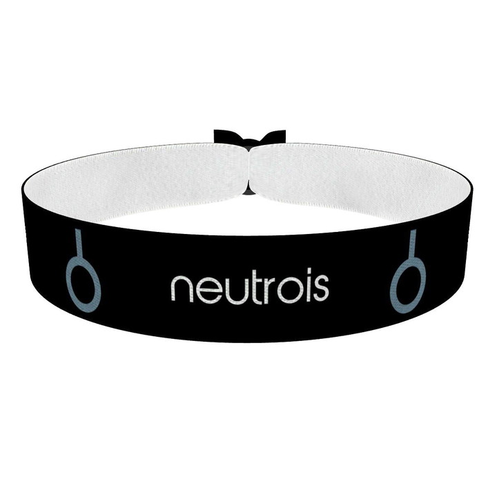 Zum Produkt Neutrois Symbol Text schwarz Stoffarmband