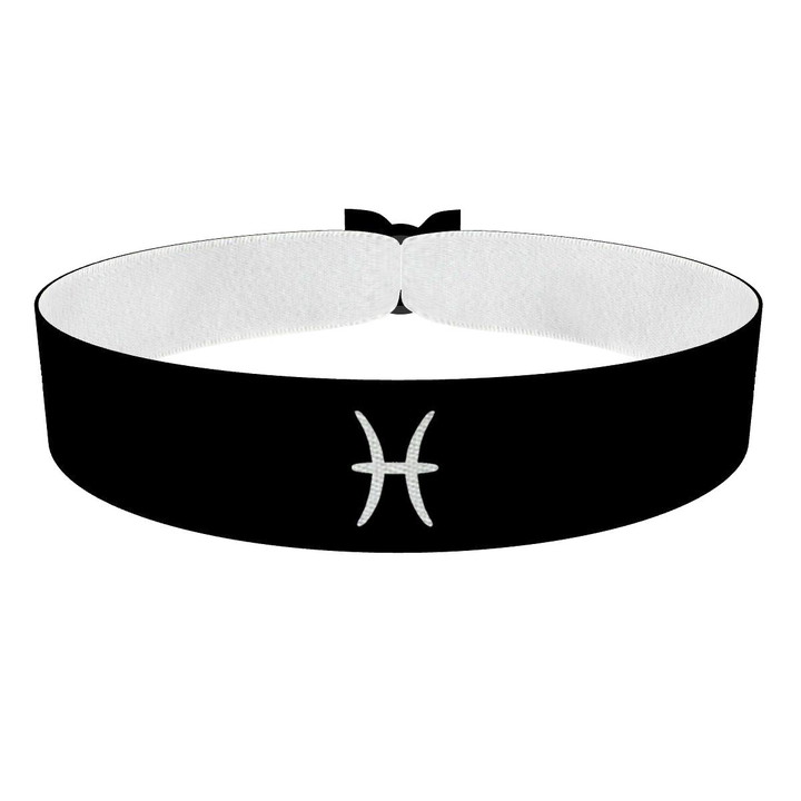 Zum Produkt Fisch Sternzeichen Symbol schwarz Stoffarmband