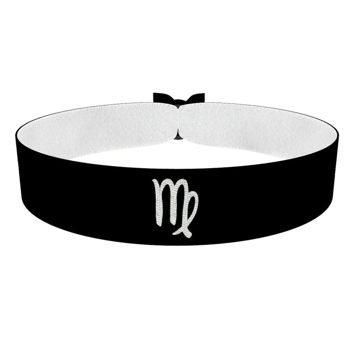 Zum Produkt Jungfrau Sternzeichen Symbol schwarz Stoffarmband