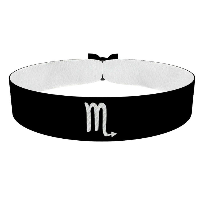 Zum Produkt Skorpion Sternzeichen Symbol schwarz Stoffarmband