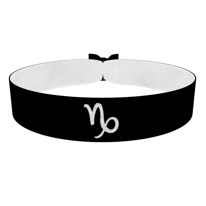Zum Produkt Steinbock Sternzeichen Symbol schwarz Stoffarmband