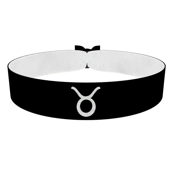 Zum Produkt Stier Sternzeichen Symbol schwarz Stoffarmband
