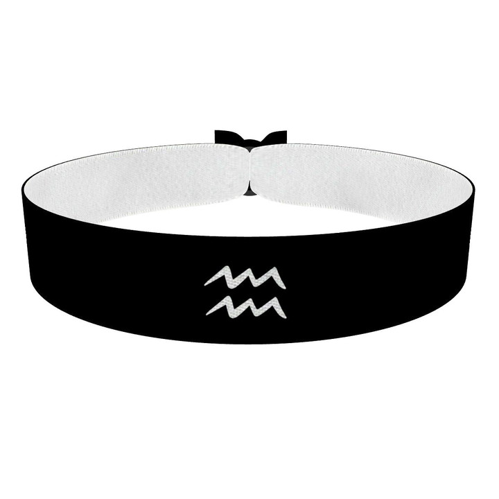 Zum Produkt Wassermann Sternzeichen Symbol schwarz Stoffarmband