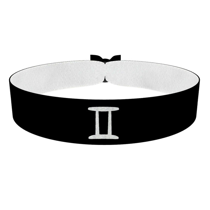 Zum Produkt Zwilling Sternzeichen Symbol schwarz Stoffarmband