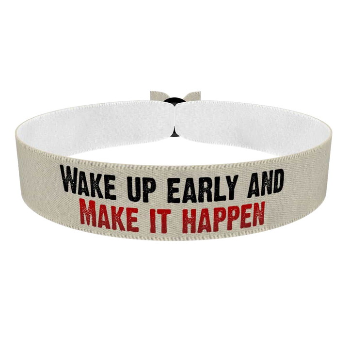 Zum Produkt Wake up early Stoffarmband
