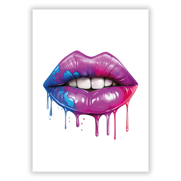 Zum Produkt Bisexuell Poster - Lippen in Farben der Bisexual Flagge