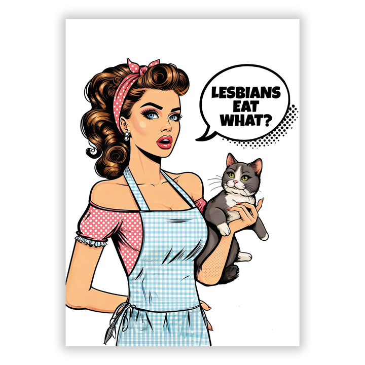Zum Produkt Lesbians eat what Poster - Frau mit Katze am Arm