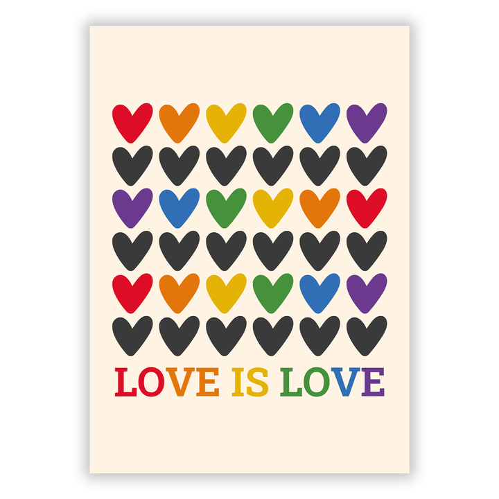 Zum Produkt Love is Love Gender Herzen LGBTQ Poster