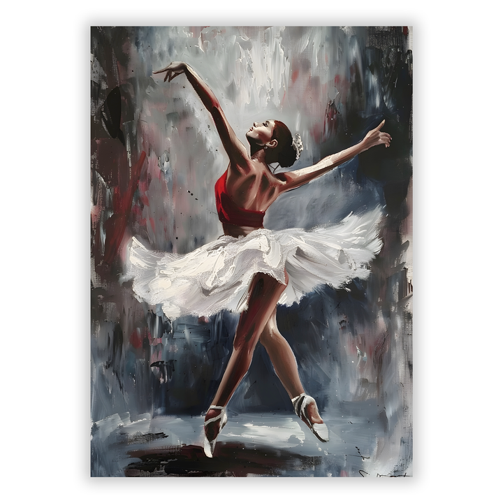 Zum Produkt Ballerina Poster mit rotem Top und weißem Rock