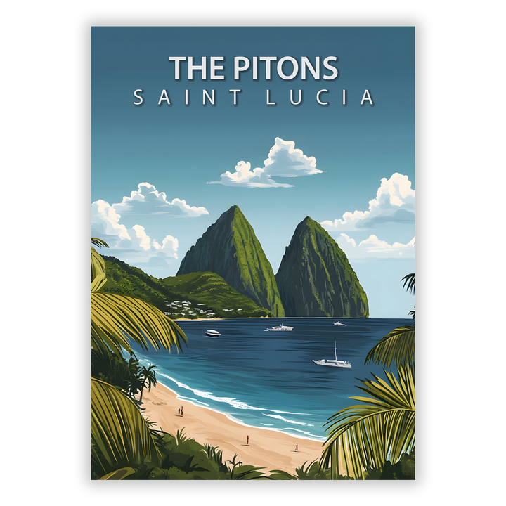 Zum Produkt The Pitons Poster - Sehenswürdigkeit Saint Lucia