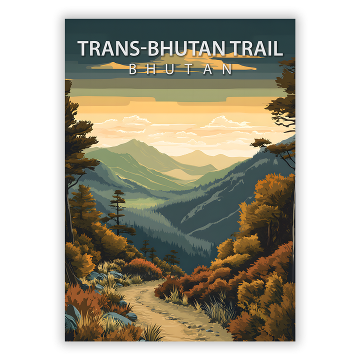Zum Produkt Trans-Bhutan Trail Poster - Sehenswürdigkeit Bhutan