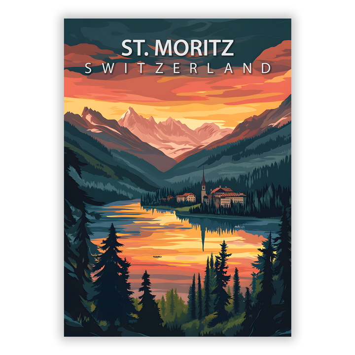 Zum Produkt St. Moritz Poster - Sehenswürdigkeit Schweiz